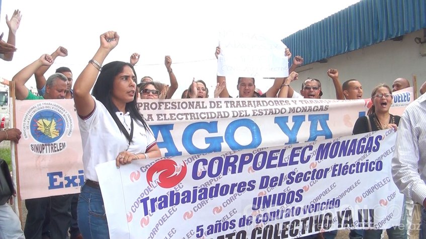 Trabajadores de Corpoelec Maturín se suman al paro para exigir contratación colectiva