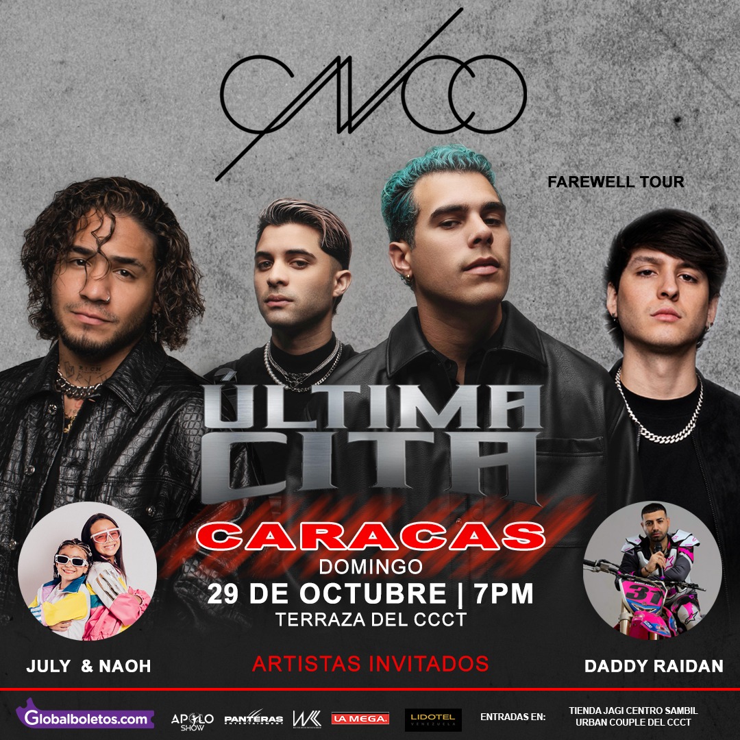 ¡Todo listo! Para el concierto de despedida de CNCO en Venezuela